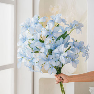 Bouquet de fleurs artificielles en soie orchidée flamme de Runye, fait main, pour décoration intérieure et accessoire de mariage - Product Image 2