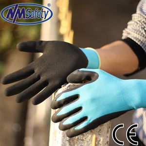 NMSAFETY-guantes de jardín de Palma de látex con revestimiento de concha de secado rápido, calibre 13, poliéster, EN388 2016 2131X - Product Image 2