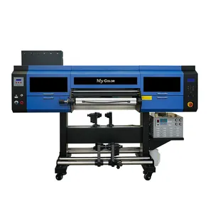 Nuovo digitale a1 24 pollici 60 cm 3/4 teste i3200 rotolo a rotolo uvdtf uv dtf stampante di stampa adesivo con laminatore uv dtf