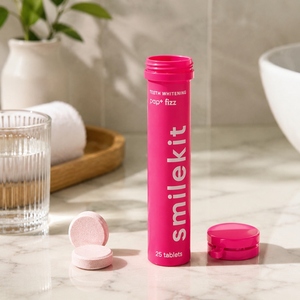 <span class=keywords><strong>smilekit</strong></span> PAP+Fizz Comprimés de dentifrice à croquer blanchissants et rafraîchissants pour l'haleine, Comprimés effervescents de bain de bouche solide, 25 unités - Product Image 1