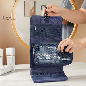 Sac de toilette pliable de style minimaliste japonais avec fermeture à bouton-pression pour hommes, voyage d'affaires, pochette de rangement pour cosmétiques - Product Image 2