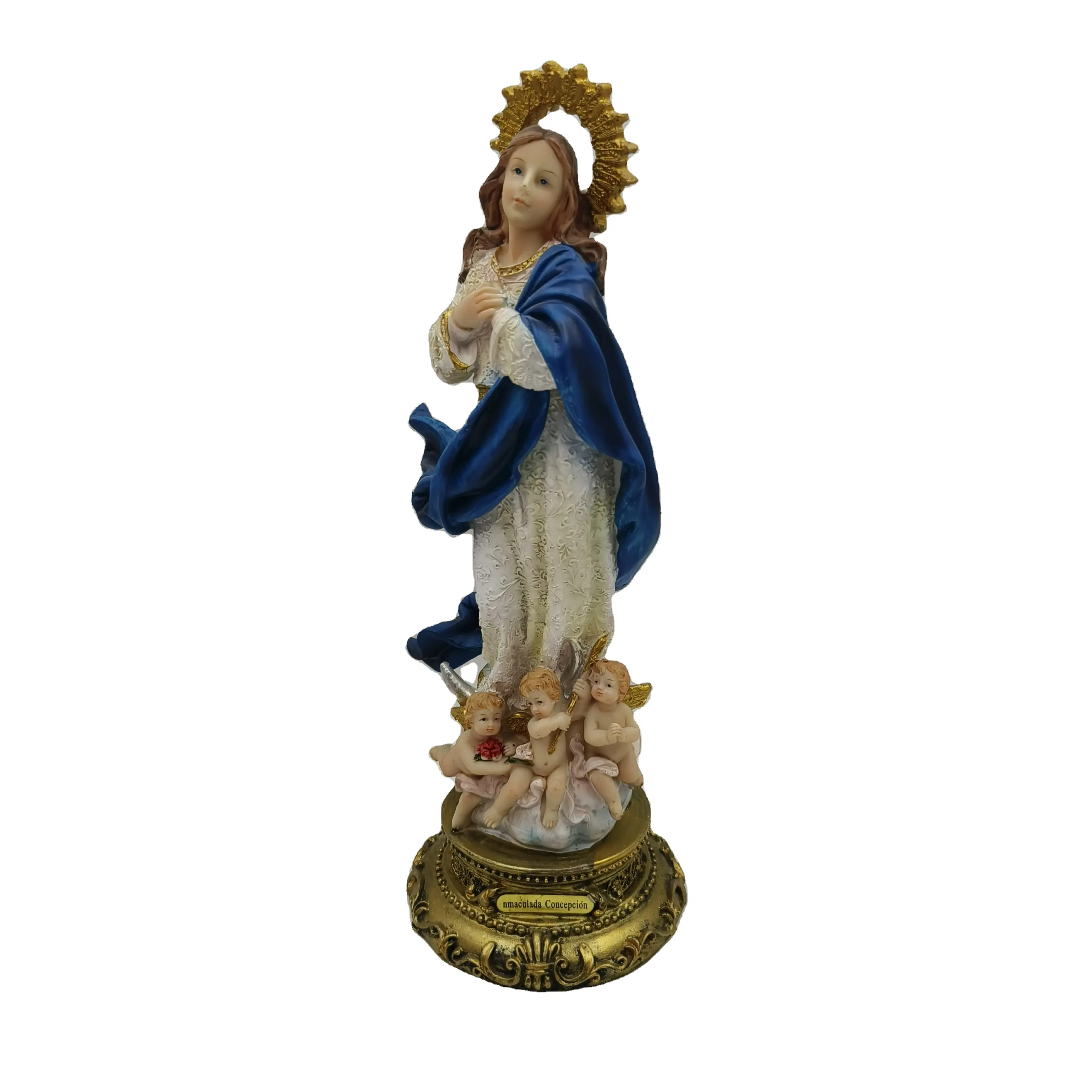 Venta al por mayor hecho a mano decoración del hogar figuritas personalizadas bebé Jesús niño resina estatuilla madre Virgen María estatua diseño personalizado CS CN;FUJ