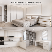 Panneau MDF mélaminé blanc chaud 1220*2440mm 12mm, résistant à l'humidité, pour base de tiroir, meubles de chambre et de cuisine