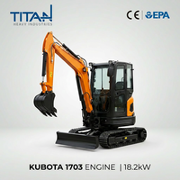 Mini-excavatrice sur chenilles TITAN TE40 de 4 tonnes, moteur 0,11 m, godet de 17,1/18,2 kW, haute efficacité, certifiée CE EPA EURO 5