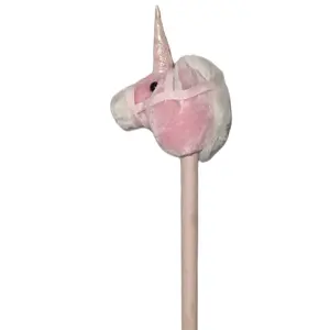 OEM ODM Wholesale Plush Baby Wooden Pink Unicorn Horsehead Plush Kids Children Toy Nunchucks