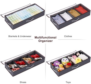 Caja de Almacenamiento de Ropa Plegable de Tela No Tejida, con Compartimentos, Capacidad de 24L, Apilable, Diseño Moderno para Edredones y Ropa Interior - Product Image 4