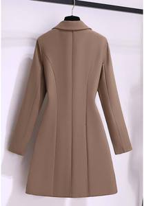 Vestido Blazer de lujo para <span class=keywords><strong>mujer</strong></span> Diseño plisado Otoño Estilo francés de <span class=keywords><strong>alta</strong></span> <span class=keywords><strong>costura</strong></span> Abrigo largo para negocios Invierno - Product Image 6