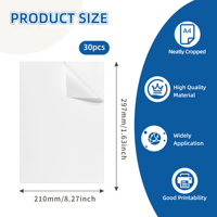 Papier autocollant en vinyle imprimable de qualité supérieure 8,5 x 11 pour imprimante jet d'encre et laser, papier autocollant blanc mat imperméable