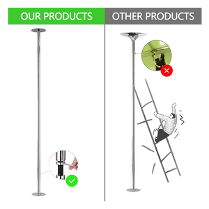 Barre de danse statique en acier chromé avec hauteur réglable, barre de fitness portable pour l'entraînement <span class=keywords><strong>à</strong></span> domicile - Product Image 5
