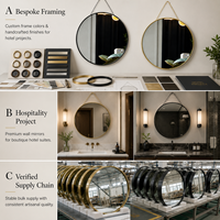 Grand miroir rond de 20 pouces avec cadre en laiton robuste pour salle de bain d'hôtel, vanité, vente en gros, prêt pour l'audit OEM BSCI