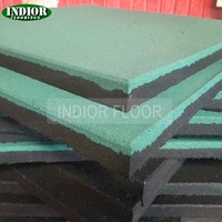 Tapis de gymnastique antidérapants Indior en caoutchouc puzzle 15 mm EPDM pour aire de jeux et sous-sol, revêtement de sol en caoutchouc emboîtable pour salle de sport