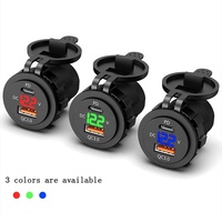 Nouveau Étanche Chargeur Prise QC 3.0 PD Rapide Chargeur avec Affichage de la Tension Adaptateur Allume-cigare pour Moto