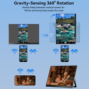 Monitor Portátil FHD IPS de 14 Pulgadas, Ligero, Segunda Pantalla para Laptop, PC, Oficina en Casa, Trabajo, Monitor Portátil Inalámbrico - Product Image 4
