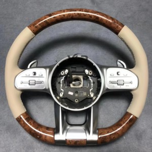 Volant pour Benz <span class=keywords><strong>AMG</strong></span> GT CLA GLB 35 45 GLB GLE <span class=keywords><strong>53</strong></span> 63 <span class=keywords><strong>AMG</strong></span> GT S 4MATIC en fibre de carbone véritable - Product Image 2