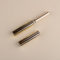 Tube de brillant à lèvres mince plaqué or 2g étui à rouge à lèvres antiadhésif en forme de fleur tube vide de brillant à lèvres