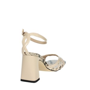 Sandali Beige MM13 con tacco a punta aperta con cinturino alla caviglia comode scarpe da sposa estive alla moda per feste con plateau elegante - Product Image 3