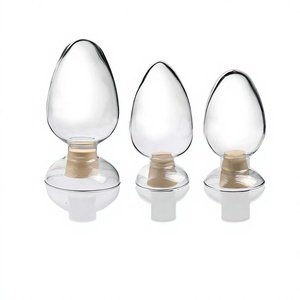 Flacon en verre transparent conique en forme de cœur de poulet, flacon d'échantillon, pot de présentation pour poudre cristalline avec bouchon en caoutchouc - Product Image 3