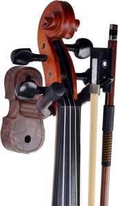 Cintre pour violon en noyer noir avec base en forme de violon en bois de sapele support <span class=keywords><strong>mural</strong></span> en érable en métal palissandre support de médiator de <span class=keywords><strong>guitare</strong></span> stable - Product Image 6