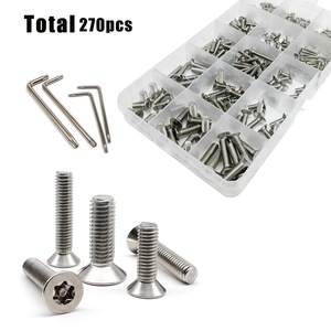 270X M2.5 M3 M4 M5 hỗn hợp kích thước 304 A2 thép không gỉ cột Pin Torx phẳng chìm đầu chống trộm an ninh vít bu lông Bộ Chìa Khóa - Product Image 1