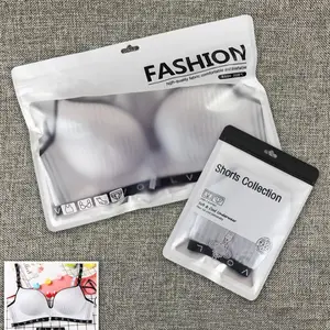 Индивидуальный модный пластиковый плоский пакет с замком на молнии, розничная упаковка для нижнего белья, сумка для хранения трусов и шорт с подвесным отверстием