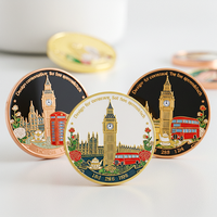 Médaille personnalisée de Londres Big Ben cabine téléphonique Bus médaille 3D en métal