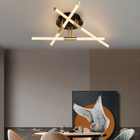 Plafonnier Led au design moderne, disponible en noir et en or, idéal pour un salon, une chambre à coucher, un Restaurant ou une cuisine