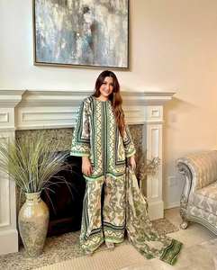 <b>Top</b> Quality Pur Natural Digital Printed Crepe Dupatta Plazzo <b>Top</b> with Sleeves <b>Indian</b> & Pakistani Clothing - Product Image 2