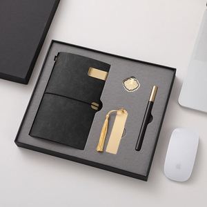 Custom Logo Office Supplies Gift Stationery Business Ledger With USB Drive Pen Leather Brass Notebook A5 Journal Gift Set - Product Image 2