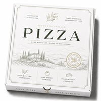 Boîte d'emballage pour pizza blanche de luxe, écologique, en matériaux recyclés, avec logo personnalisé en gros, pour la livraison à emporter des restaurants