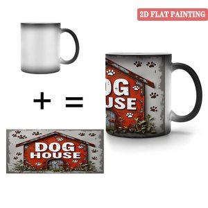 Mug isotherme pour le camping, la randonnée et les activités de plein air, noir givré, 11 oz, en céramique, tasse magique sensible à la chaleur - Product Image 4