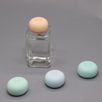Nouvelle conception de diffuseur de roseau d'aromathérapie rond en verre transparent bouteille de parfum en verre diffuseur de roseau à capuchon en gypse avec logo personnalisé