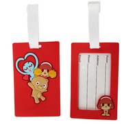Porte-clés populaire en PVC souple étiquette de bagage en caoutchouc souple PVC personnalisé