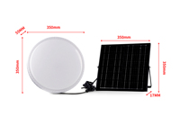 Plafonnier LED étanche IP65 de 350 mm, 180 LED, lampes solaires de jardin avec télécommande pour usage intérieur/extérieur, en matériau PC
