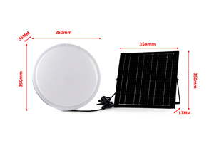 Đèn Panel LED chống nước IP65 350mm, 180 LED, đèn năng lượng mặt trời trang trí sân vườn, điều khiển từ xa, dùng trong nhà/ngoài trời, chất liệu PC, lắp trần - Product Image 2