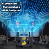 Mini projecteur laser 3W DMX RVB pleine couleur pour animation 3D sur scène, idéal pour les mariages