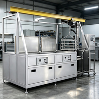 Máquina de Limpieza Ultrasónica Industrial Totalmente Automática Tipo Pórtico de Doble Tanque con Brazo Robótico y Control PLC para Piezas de Automóviles y Hardware
