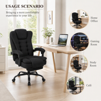 Chaise de bureau et de gaming en gros, grand modèle, avec assise épaisse et repose-pieds