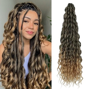 Treccine Jessica Curl lunghe 22 pollici, 100g, morbide, elastiche, resistenti al calore, capelli sintetici per intrecciare, colore T27 # - Product Image 1