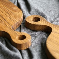 Groothandel/Aangepaste Nieuwe Ontwerp Hart Vorm Bamboe Snijplank Met Gat Keuken Chopoing Blok Portie Fruit Pizza Kaas Board