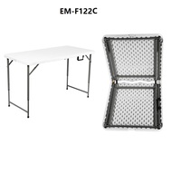 Table pliante moderne légère en HDPE de 4 pieds, hauteur réglable, empilable, pour événements extérieurs, banquets, usage commercial