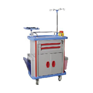 Carrito de Enfermería, Carro Médico de Emergencia 625X480X920mm, Mueble de Hospital de Plástico con Cerradura y Ruedas - Product Image 3