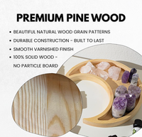 Plateau de présentation en bois de pin écologique à un niveau pour cristaux et pierres, idéal pour le rangement dans le salon – Vente directe usine