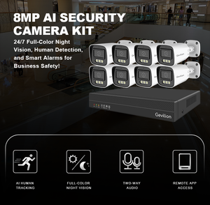 Sistem Kamera Keamanan IP NVR POE 4CH 4MP 5MP 8MP Baru 2025 Kit Kamera CCTV Full HD dengan Visi Malam - Product Image 2
