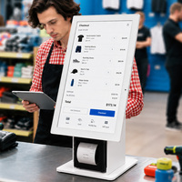 Support de kiosque de point de vente de bureau PS-56 avec compartiment pour imprimante et support latéral en option
