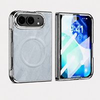Étui de téléphone portable en cuir pliable avec protection d'écran intégrée, magnétique, de luxe, pour iPhone Duo