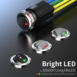 Lanboo สวิตช์โยกทรงกลม20มม. CX20รุ่น LED ที่มีตัวเลือกหลายตำแหน่งหัวโครม/พีซีเสริม16A 5-24V/220V - Product Image 2