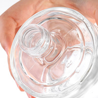 Bouteille en verre cristallin à fond plat, transparente, avec bouchon à vis demi-jin, scellée, couleur personnalisable, empilable, pour jus de fruits, vin et boissons énergisantes