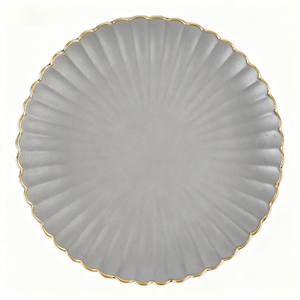 Platos Redondos de Porcelana Blanca, Duraderos, de Color Personalizado, con Borde Azul, para Hogar y Restaurante - Product Image 2