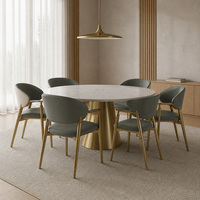 Chaise de salle à manger personnalisée avec siège en cuir et pieds dorés pour hôtel, restaurant, café et salon, mobilier de salle à manger à usage quotidien