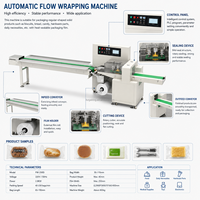 Machine d'emballage horizontale automatique PLC pour le remplissage et la fermeture de produits alimentaires, de boulangerie, de savon et de produits ménagers en acier inoxydable 304